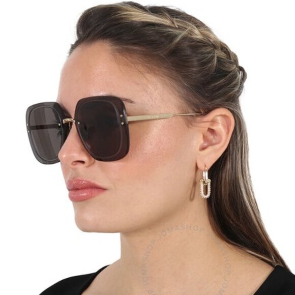 Dior Women Sunglasses Gold Smoke Square Oversized ULTRADIOR SU B0A0 BRAND NEW - Picture 11 of 12